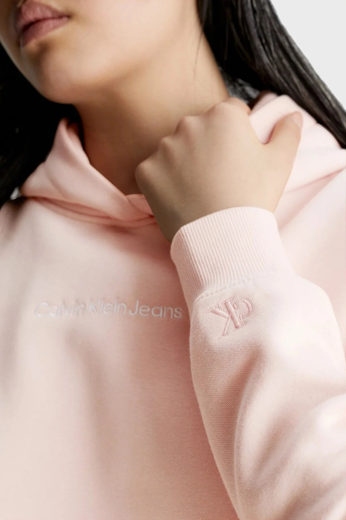 Calvin Klein Logolu Kapüşonlu Pamuklu Regular Fit J20J221066TLV Bayan Sweat J20J221066 TLV PEMBE - 3