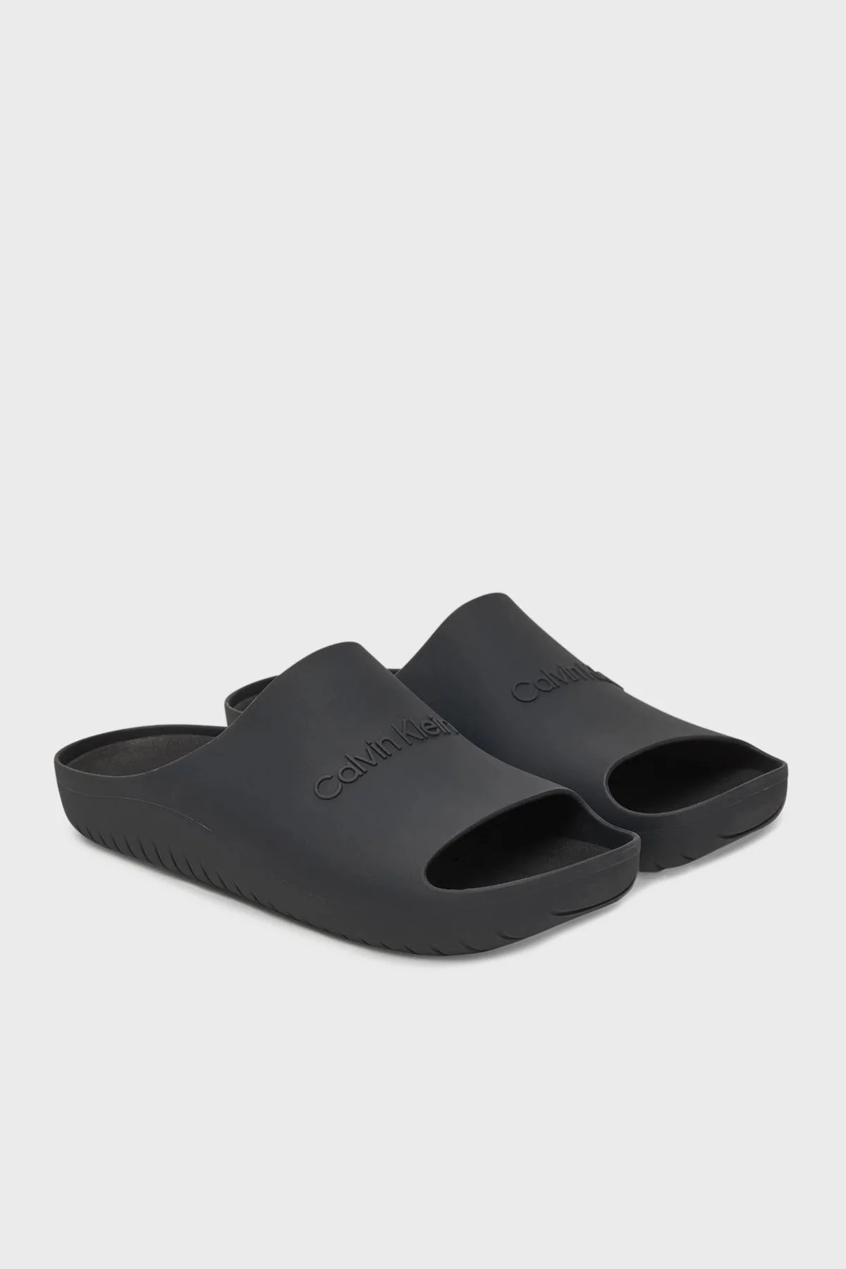 Calvin Klein Logolu Kare Burun Erkek Terlik HM0HM02014 0GJ SİYAH - 2