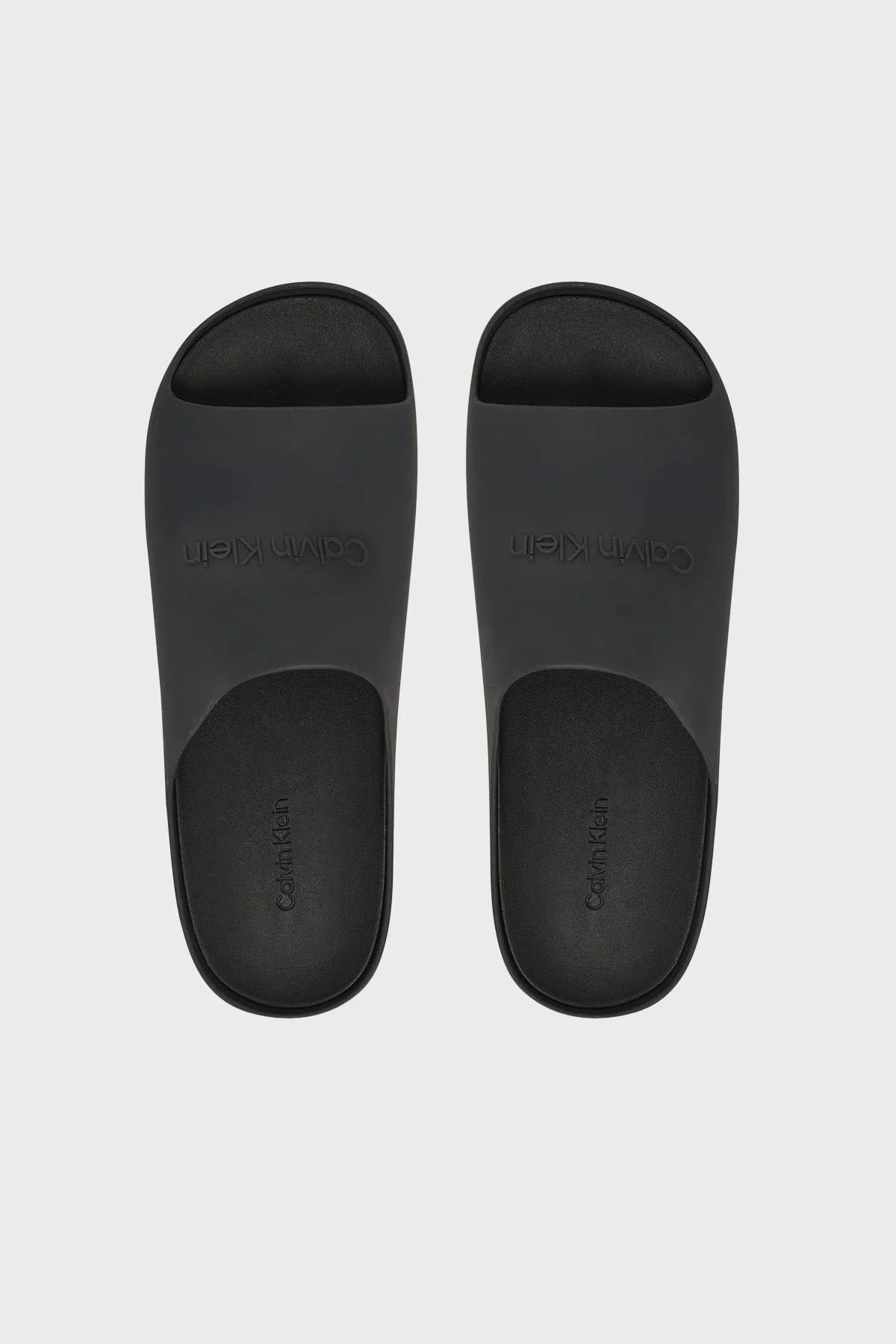 Calvin Klein Logolu Kare Burun Erkek Terlik HM0HM02014 0GJ SİYAH - 4