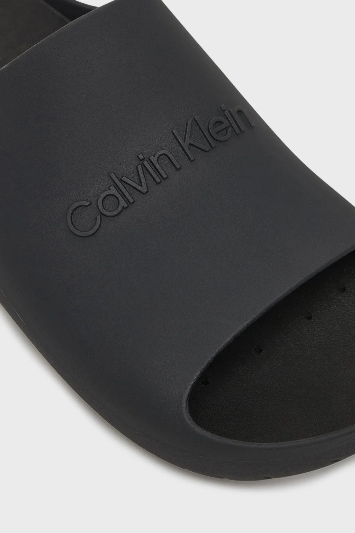 Calvin Klein Logolu Kare Burun Erkek Terlik HM0HM02014 0GJ SİYAH - 5