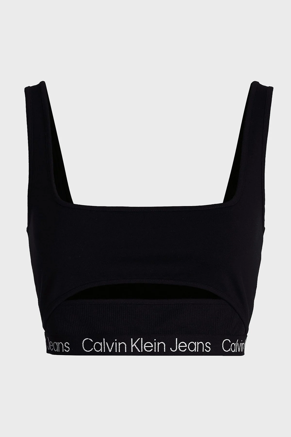 Calvin Klein Logolu Kesikli Slim Fit Crop J20J220772BEH Bayan Top J20J220772 BEH SİYAH - 6