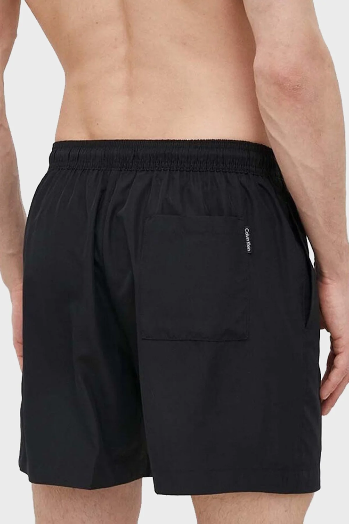 Calvin Klein Logolu Kısa Büzgülü Deniz Şortu Cepli KM0KM00800BEH Erkek Mayo Short KM0KM00800 BEH SİYAH - 3