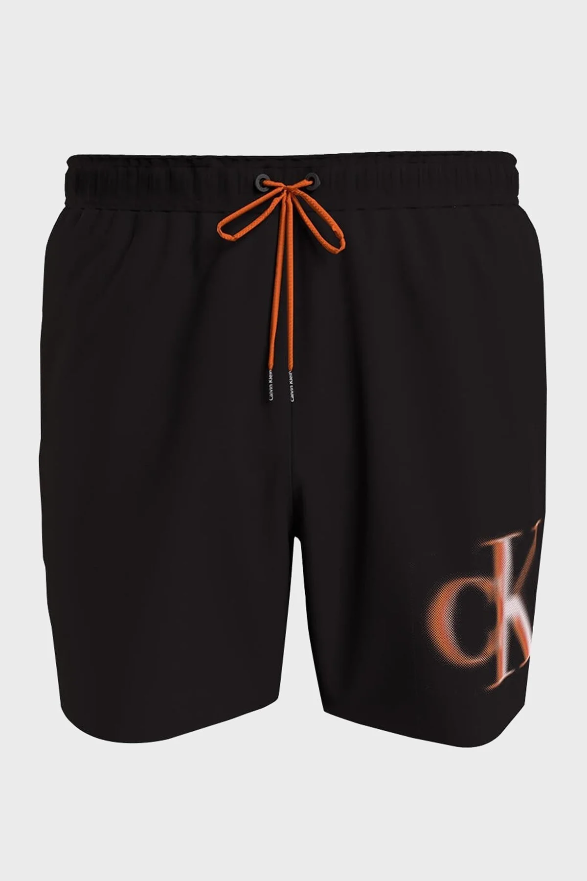 Calvin Klein Logolu Kısa Büzgülü Deniz Şortu Cepli KM0KM00800BEH Erkek Mayo Short KM0KM00800 BEH SİYAH - 4