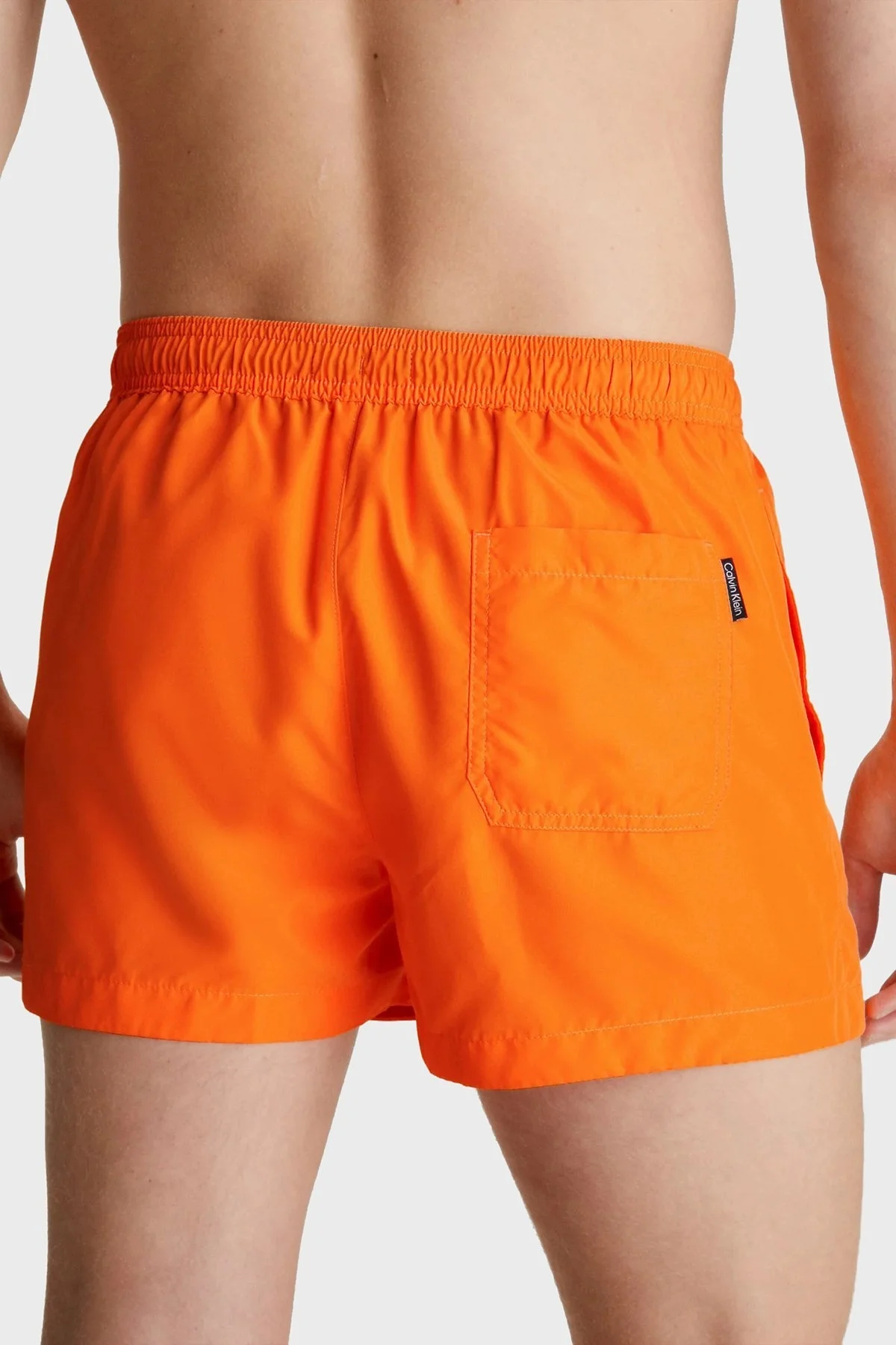 Calvin Klein Logolu Kısa Büzgülü Deniz Şortu Cepli KM0KM00801SE8 Erkek Mayo Short KM0KM00801 SE8 ORANGE - 2