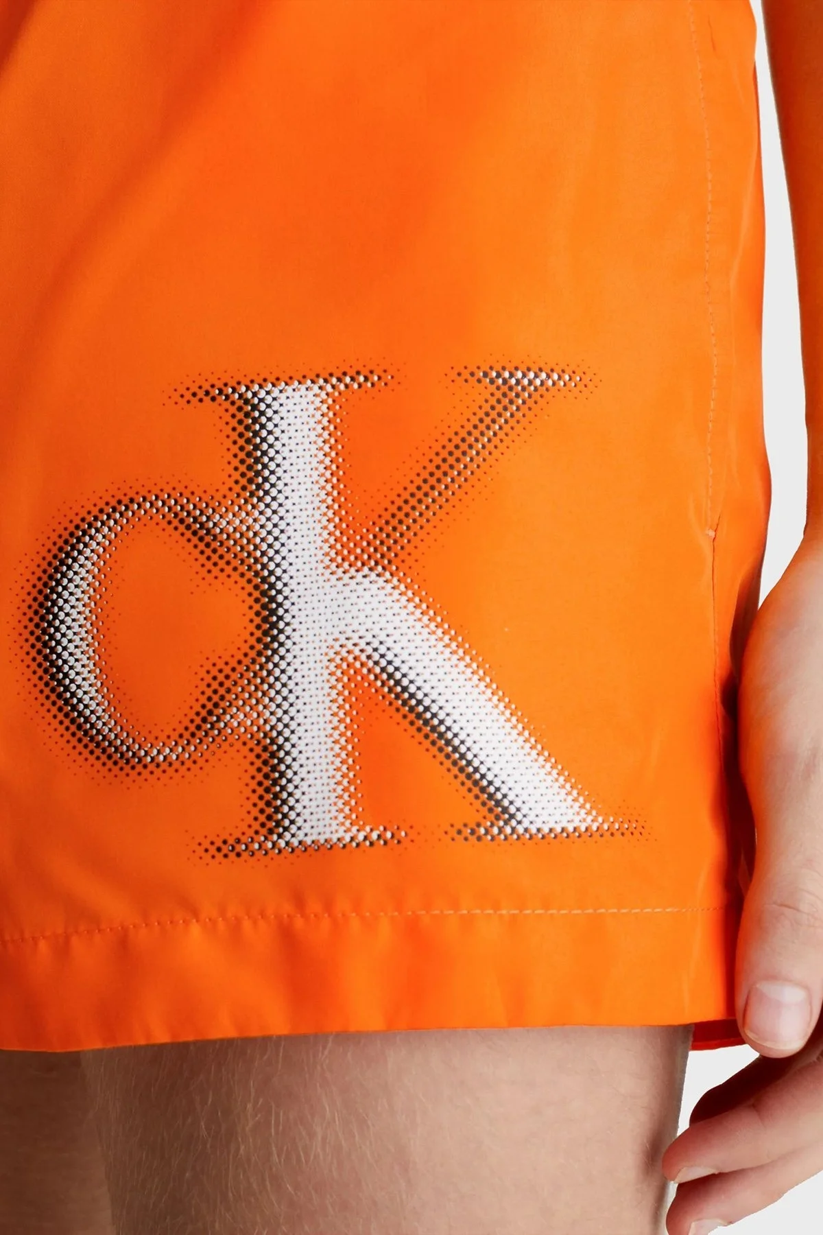 Calvin Klein Logolu Kısa Büzgülü Deniz Şortu Cepli KM0KM00801SE8 Erkek Mayo Short KM0KM00801 SE8 ORANGE - 3