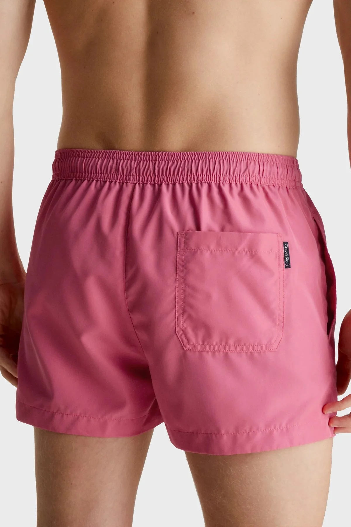 Calvin Klein Logolu Kısa Büzgülü Deniz Şortu Cepli KM0KM00801XI1 Erkek Mayo Short KM0KM00801 XI1 PEMBE - 2
