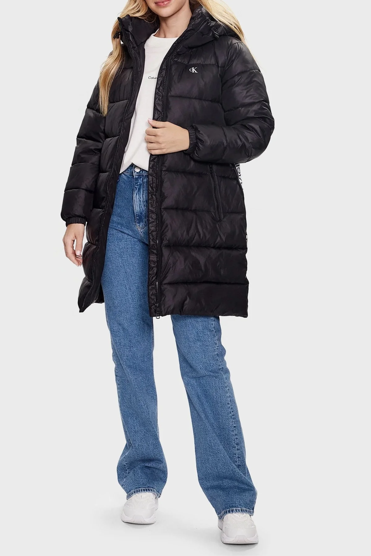 Calvin Klein Logolu Kumaş Kemerli J20J221371BEH Bayan Mont J20J221371 BEH SİYAH - 3