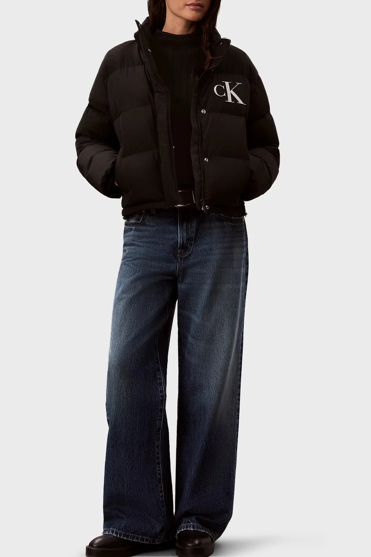 Calvin Klein Logolu Kuş Tüyü Dolgulu Dik Yaka Şişme LV047H507GUB1 Kadın Mont LV047H507G UB1 Siyah - 2