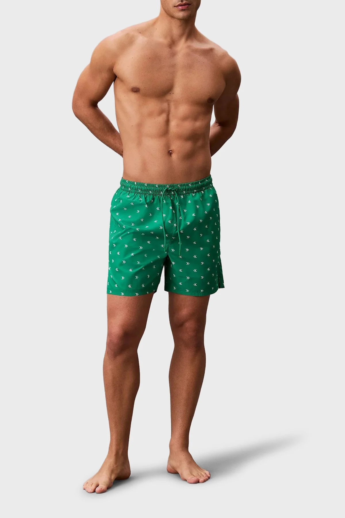 Calvin Klein Logolu LV00N6102733T Erkek Mayo Short LV00N61027 33T YEŞİL - 2