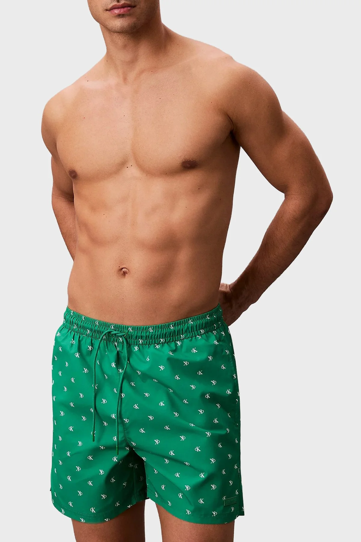 Calvin Klein Logolu LV00N6102733T Erkek Mayo Short LV00N61027 33T YEŞİL - 4