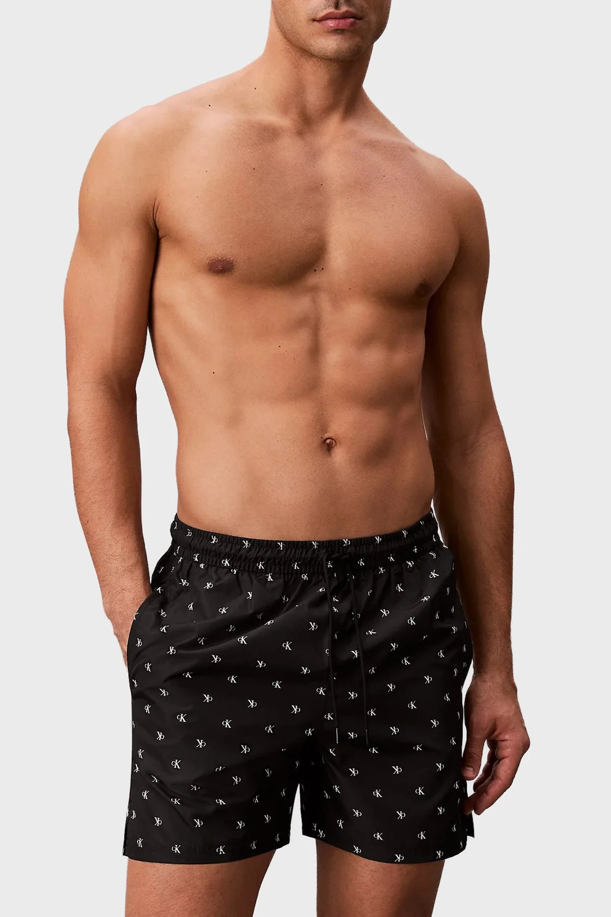 Calvin Klein Logolu LV00N61027PCS Erkek Mayo Short LV00N61027 PCS SİYAH - 1