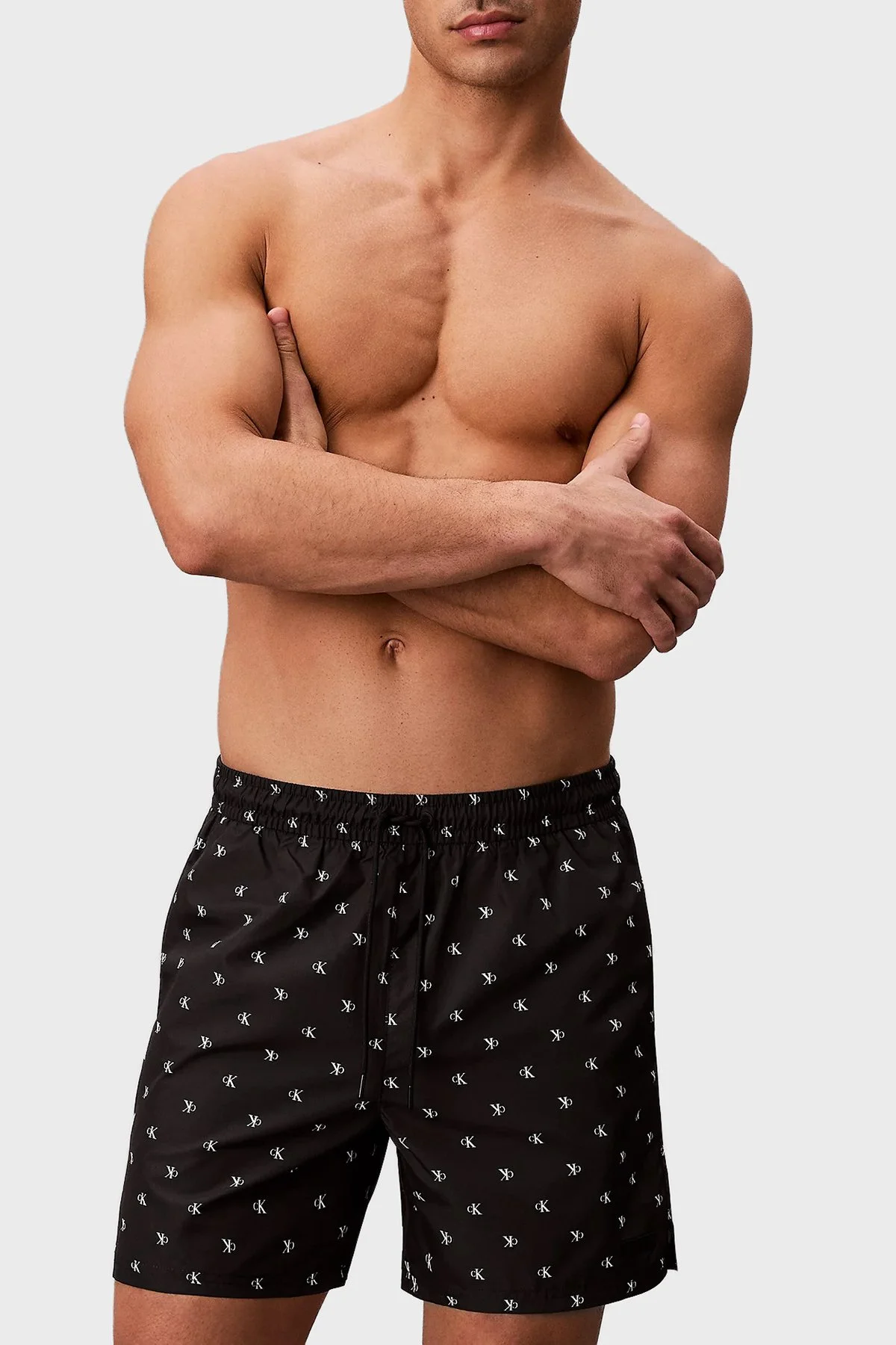 Calvin Klein Logolu LV00N61027PCS Erkek Mayo Short LV00N61027 PCS SİYAH - 4
