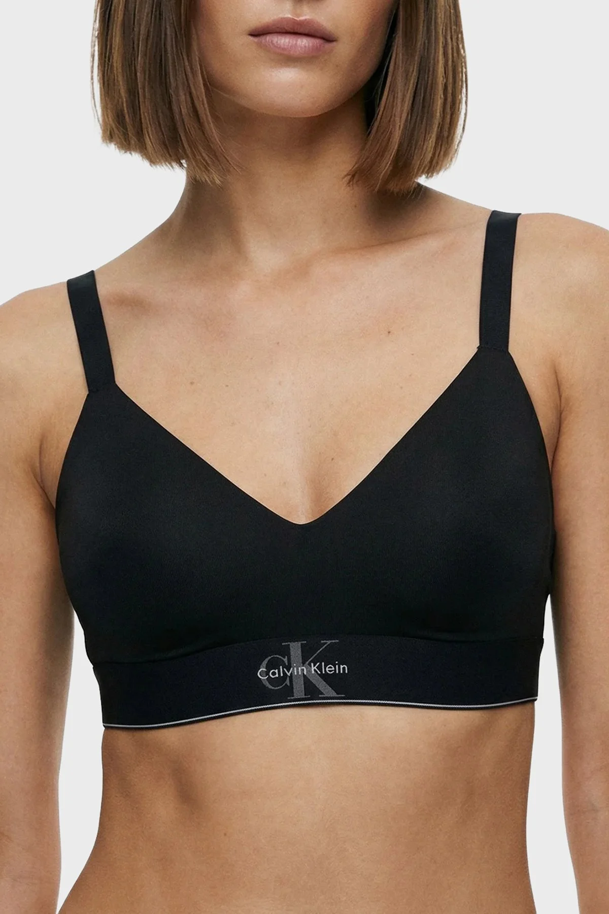 Calvin Klein Logolu LV00QF8877UB1 Kadın Sütyen LV00QF8877 UB1 Siyah - 1