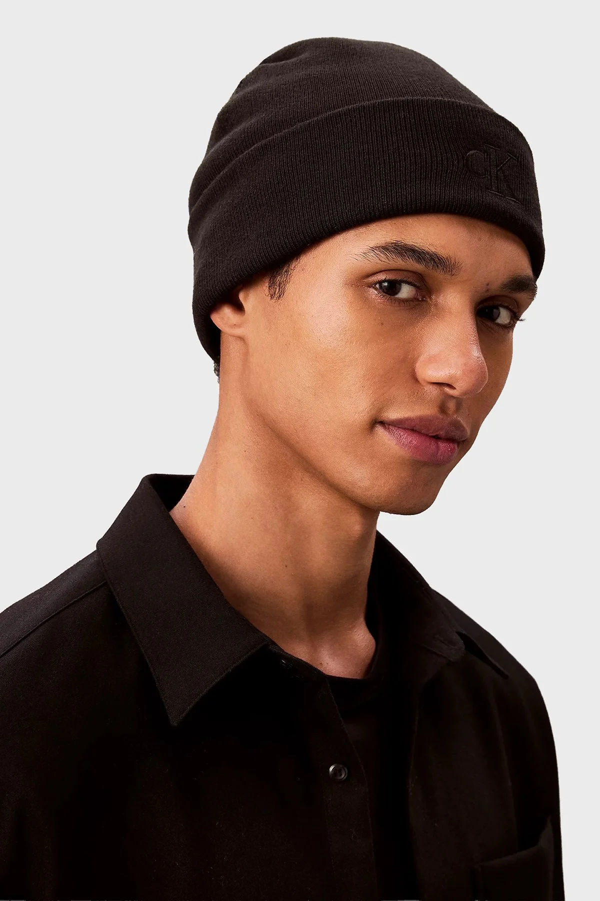 Calvin Klein Logolu LV04D8020GUB1 Erkek Bere LV04D8020G UB1 SİYAH - 2