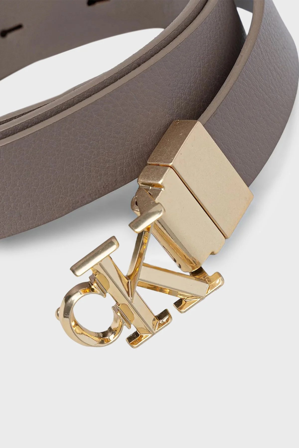 Calvin Klein Logolu LV04F7044GYYO Bayan Kemer LV04F7044G YYO TOPRAK - 3