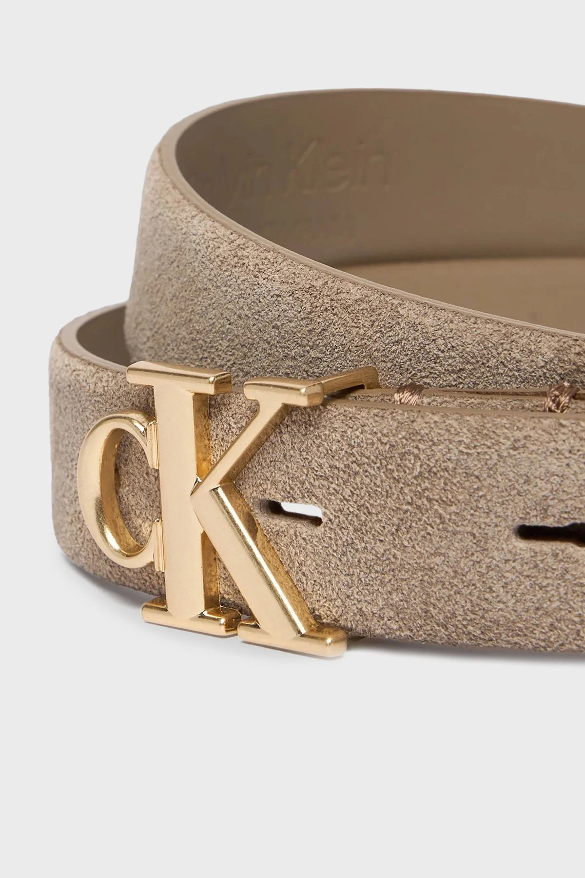 Calvin Klein Logolu LV04F7079GVFU Bayan Kemer LV04F7079G VFU TOPRAK - 3