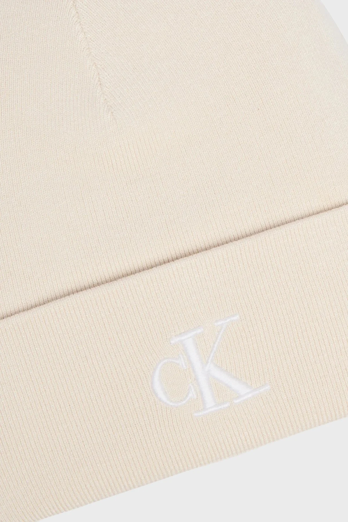 Calvin Klein Logolu LV04F8098GACG Kadın Bere LV04F8098G ACG Ekru - 2