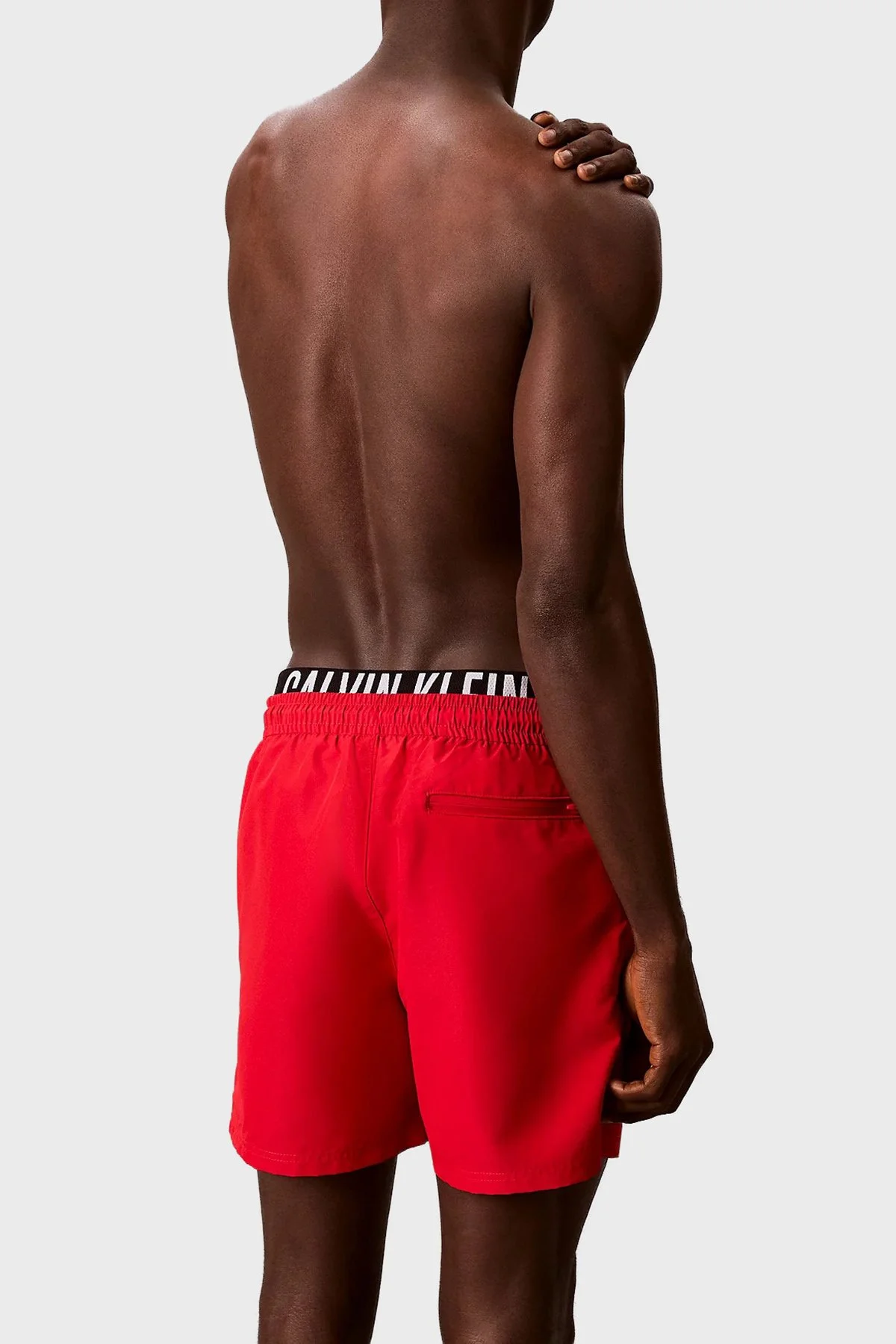 Calvin Klein Logolu Mayo Şortu LV00N610153T5 Erkek Deniz Şortu LV00N61015 3T5 KIRMIZI - 3