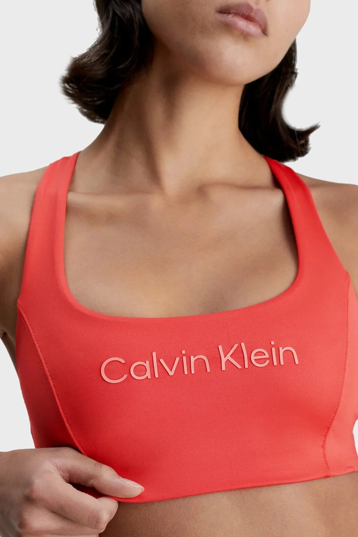 Calvin Klein Logolu Nem Emici Spor 00GWS3K11997A Bayan Sütyen 00GWS3K119 97A KIRMIZI - 3