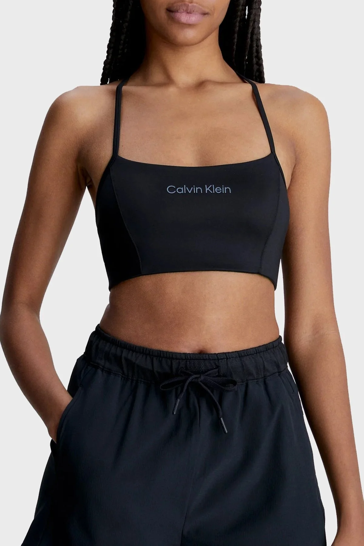 Calvin Klein Logolu Nem Emici Streç Kumaş Spor Bayan Sütyen 00GWS3K109 BAE SİYAH - 1