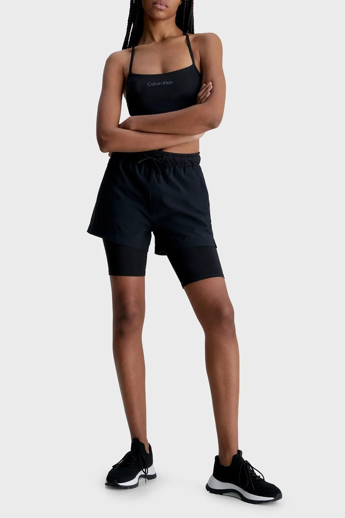 Calvin Klein Logolu Nem Emici Streç Kumaş Spor Bayan Sütyen 00GWS3K109 BAE SİYAH - 3