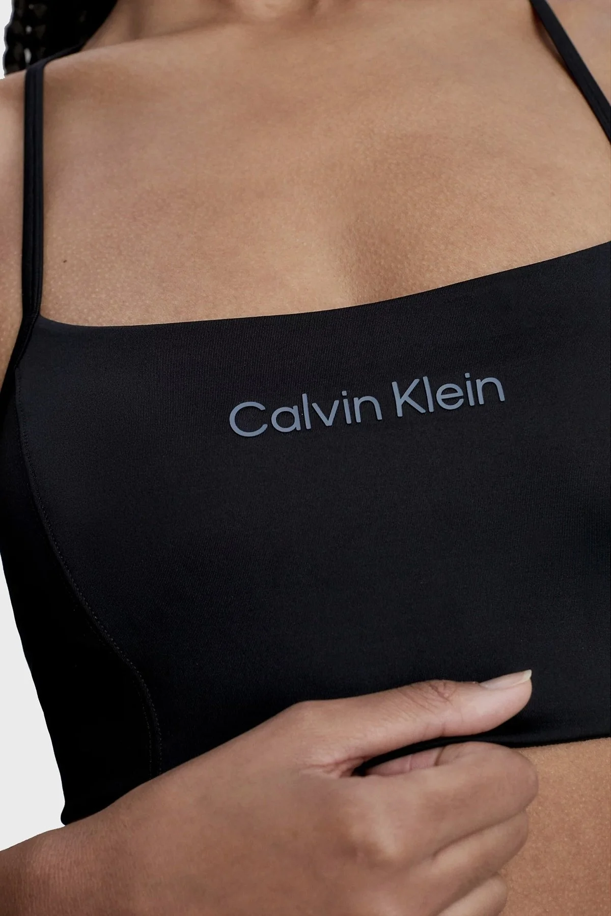 Calvin Klein Logolu Nem Emici Streç Kumaş Spor Bayan Sütyen 00GWS3K109 BAE SİYAH - 4