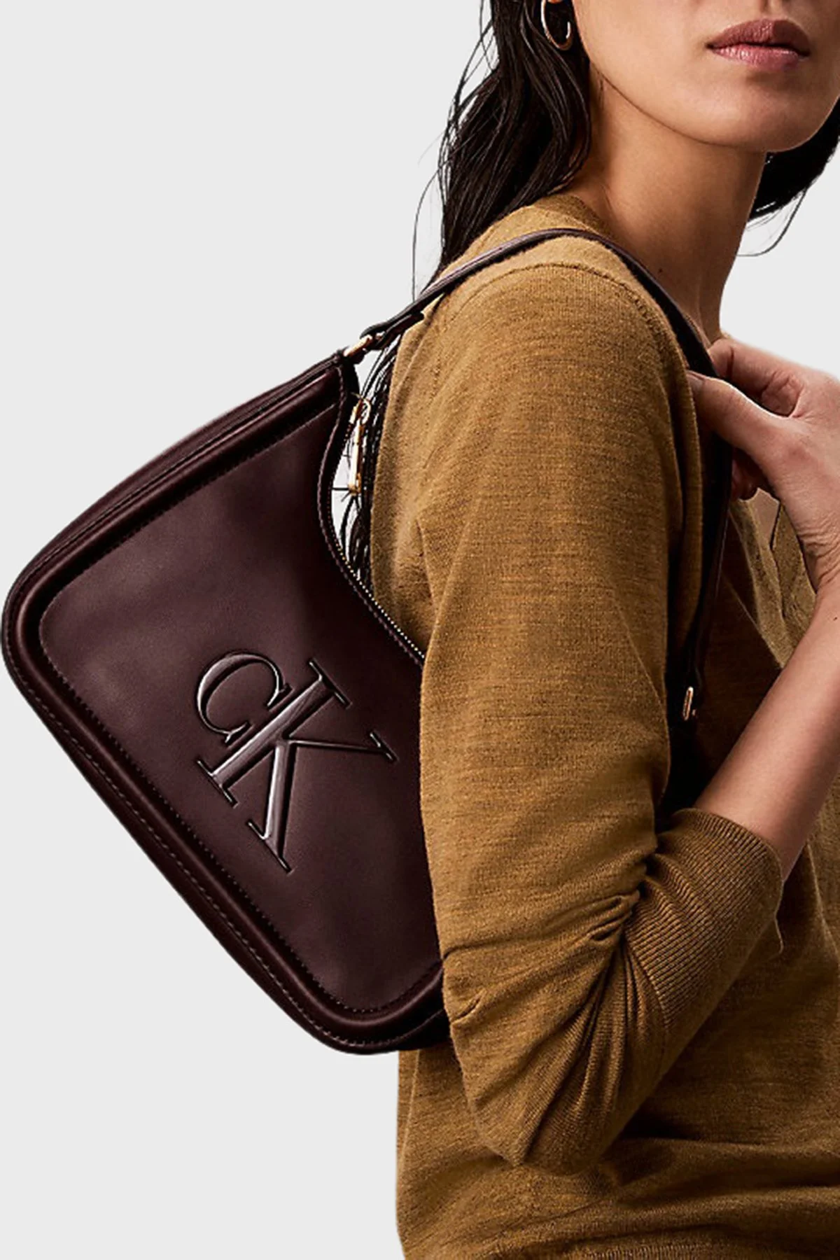 Calvin Klein Logolu Omuz Askılı LV04F3230GZ1K Bayan Çanta LV04F3230G Z1K BORDO - 2