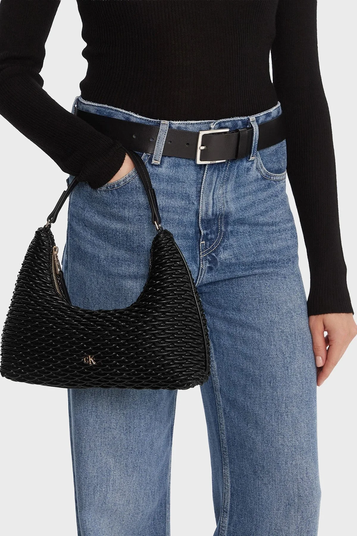 Calvin Klein Logolu Omuz Askılı LV04F3293GUB1 Bayan Çanta LV04F3293G UB1 SİYAH - 2