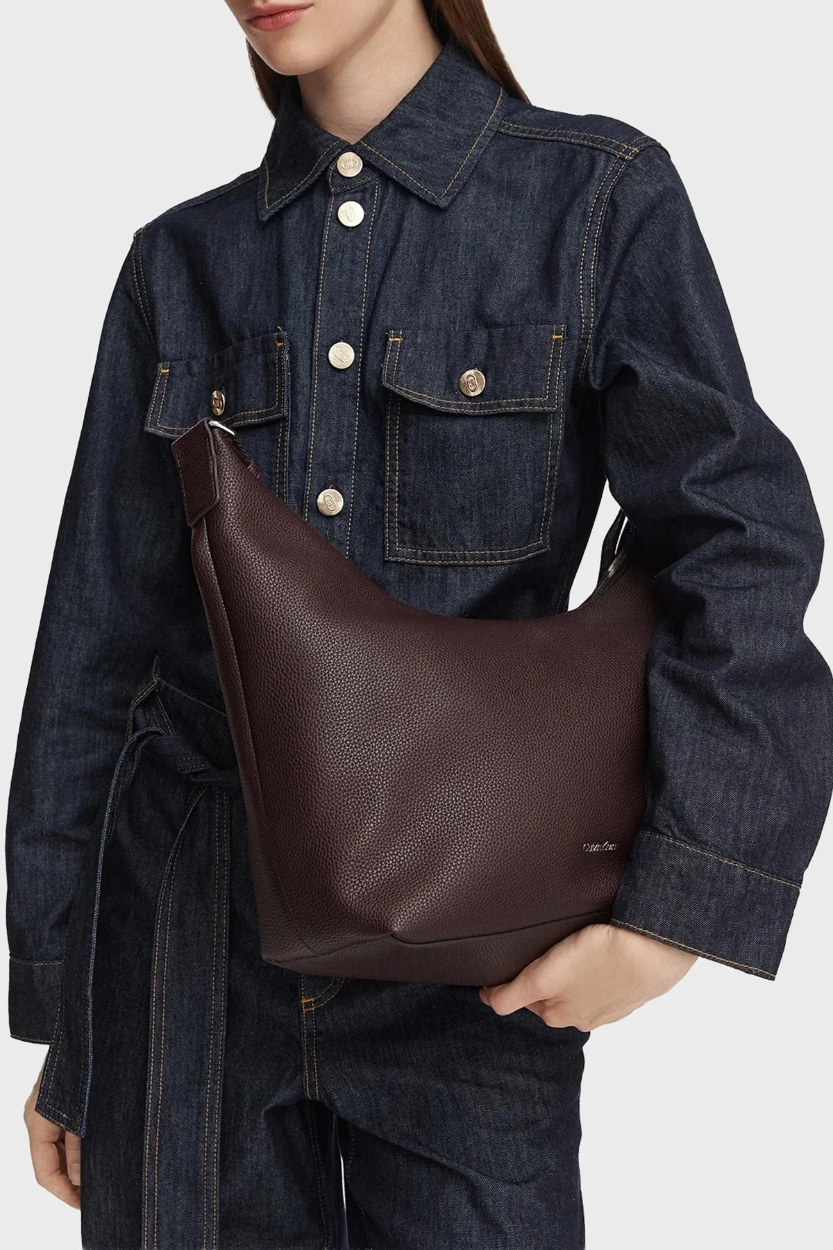 Calvin Klein Logolu Omuz Askılı LV04F3891GBAP Kadın Çanta LV04F3891G BAP Bordo - 2