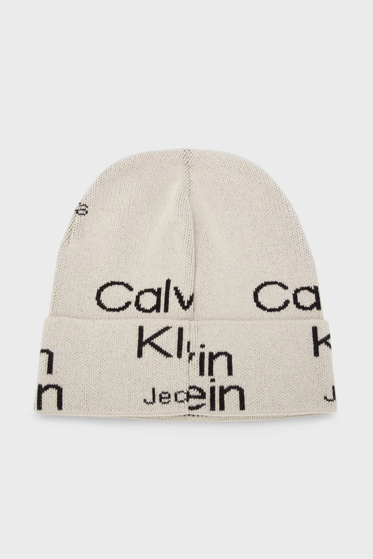 Calvin Klein Logolu Organik Pamuklu Atkı Bere Set Erkek Atkı Takım K50K509917 0F4 BEJ - 3