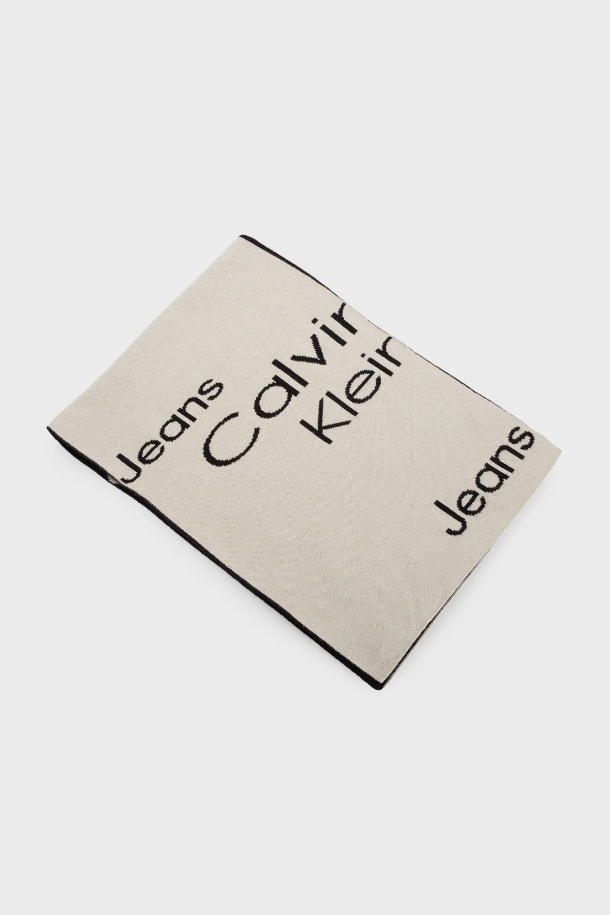 Calvin Klein Logolu Organik Pamuklu Atkı Bere Set Erkek Atkı Takım K50K509917 0F4 BEJ - 5