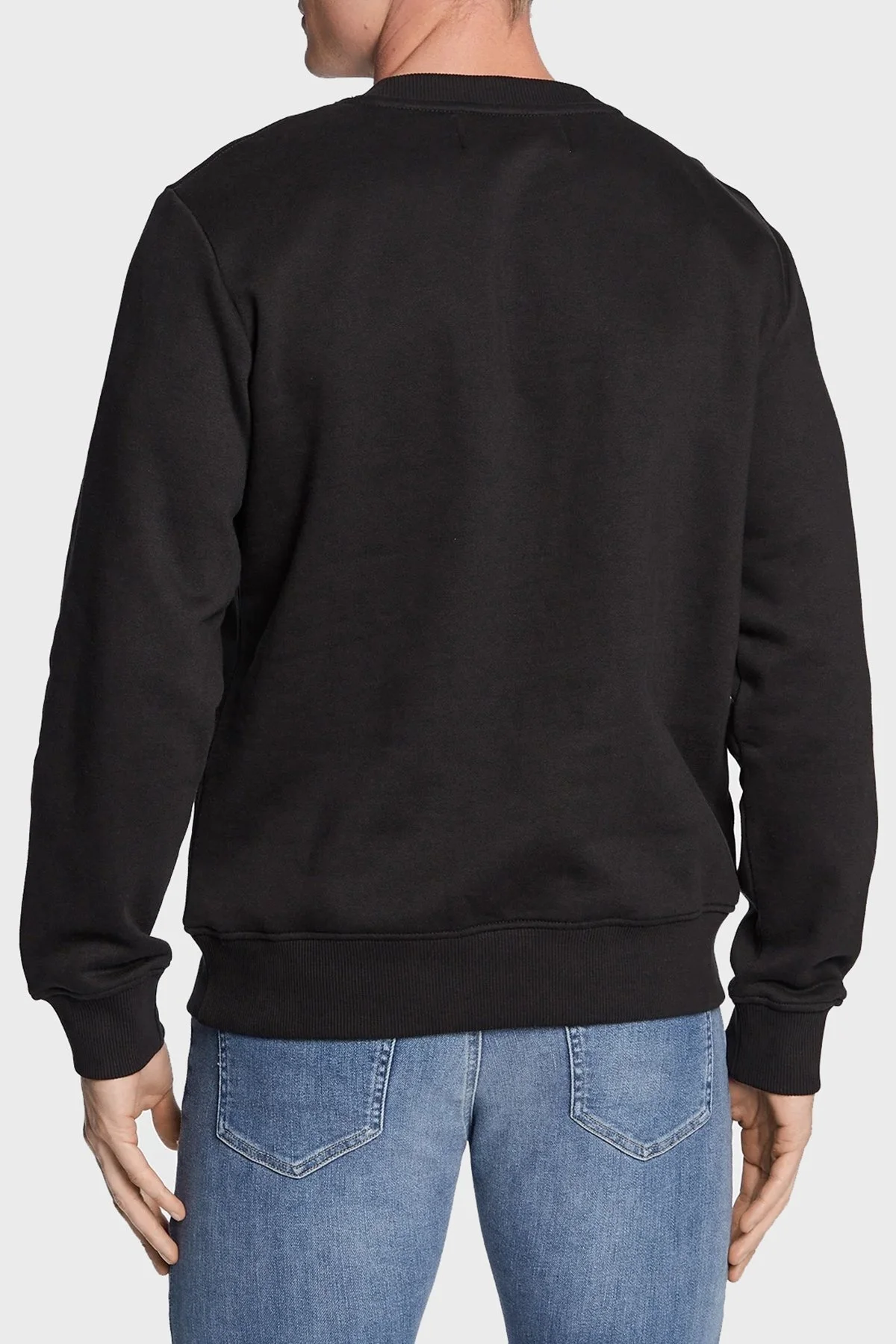 Calvin Klein Logolu Organik Pamuklu Bisiklet Yaka Regular Fit Erkek Sweat J30J323298 BEH SİYAH - 3