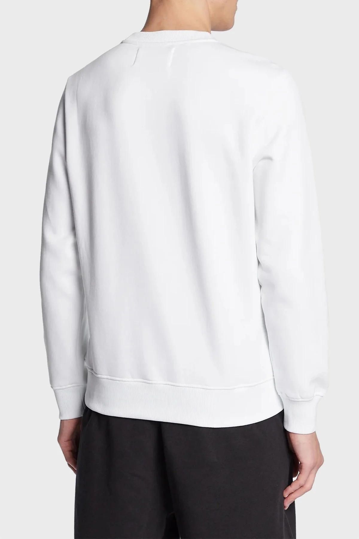 Calvin Klein Logolu Organik Pamuklu Bisiklet Yaka Regular Fit Erkek Sweat J30J323298 YAF BEYAZ - 3