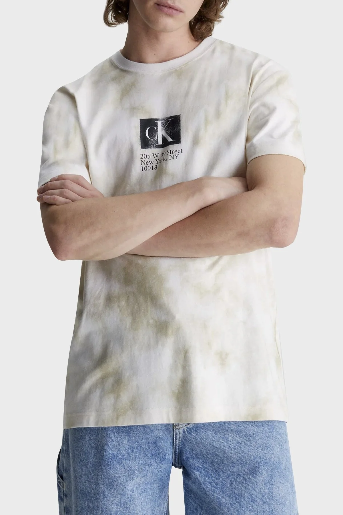 Calvin Klein Logolu Organik Pamuklu Bisiklet Yaka Regular Fit Erkek T Shirt J30J323301 0LA BEYAZ - 1