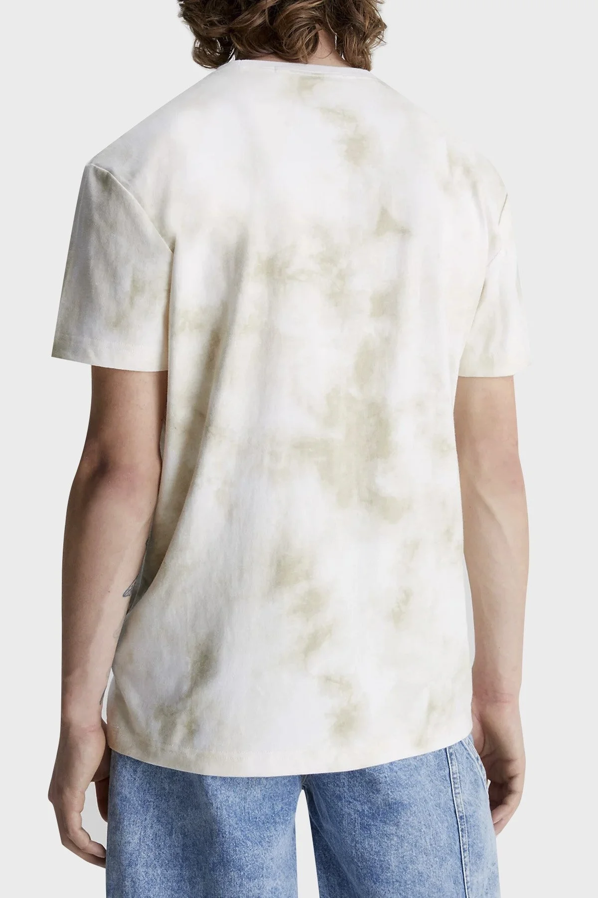 Calvin Klein Logolu Organik Pamuklu Bisiklet Yaka Regular Fit Erkek T Shirt J30J323301 0LA BEYAZ - 2