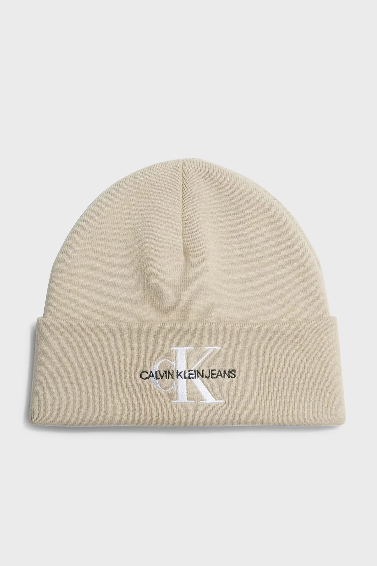 Calvin Klein Logolu Organik Pamuklu K50K511160PED Erkek Bere K50K511160 PED BEJ - 1