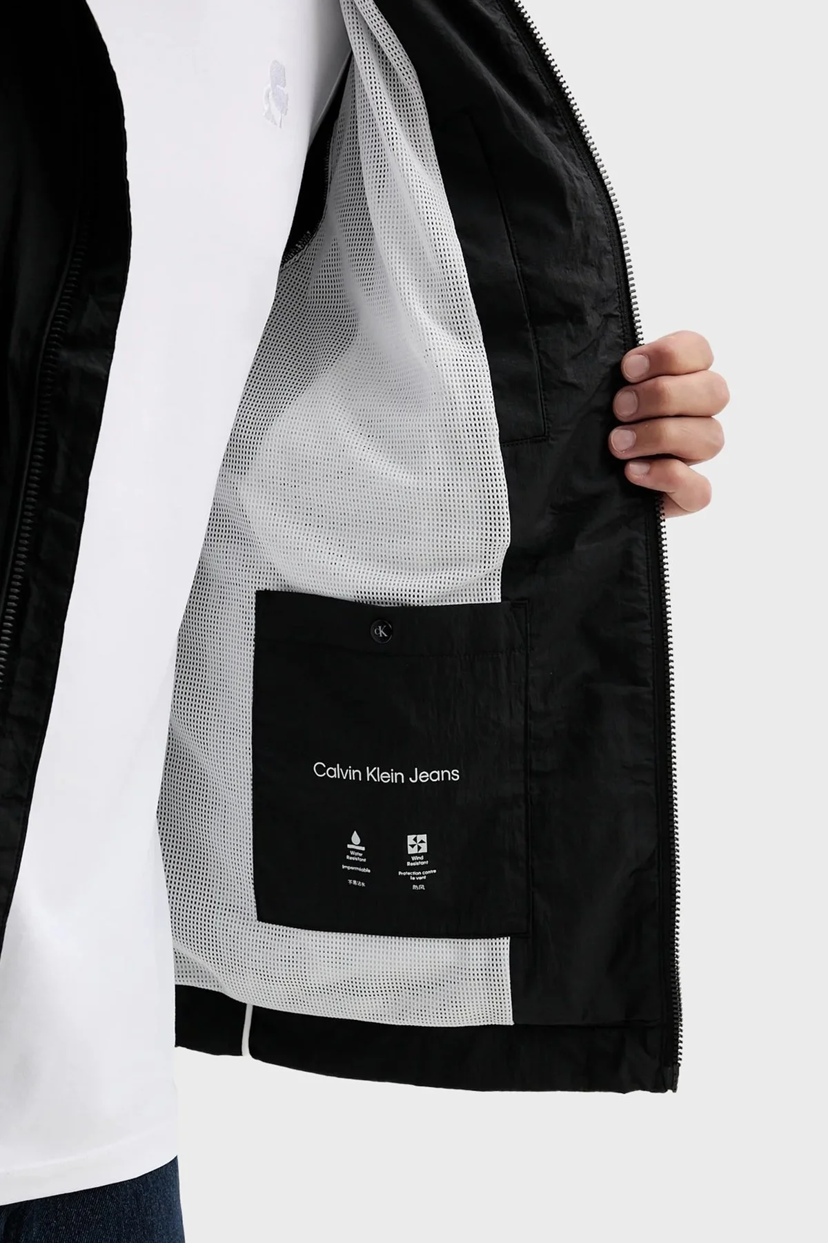 Calvin Klein Logolu Oversize Fit Dik Yaka LV04RC505GUB1 Erkek Ceket LV04RC505G UB1 SİYAH - 4