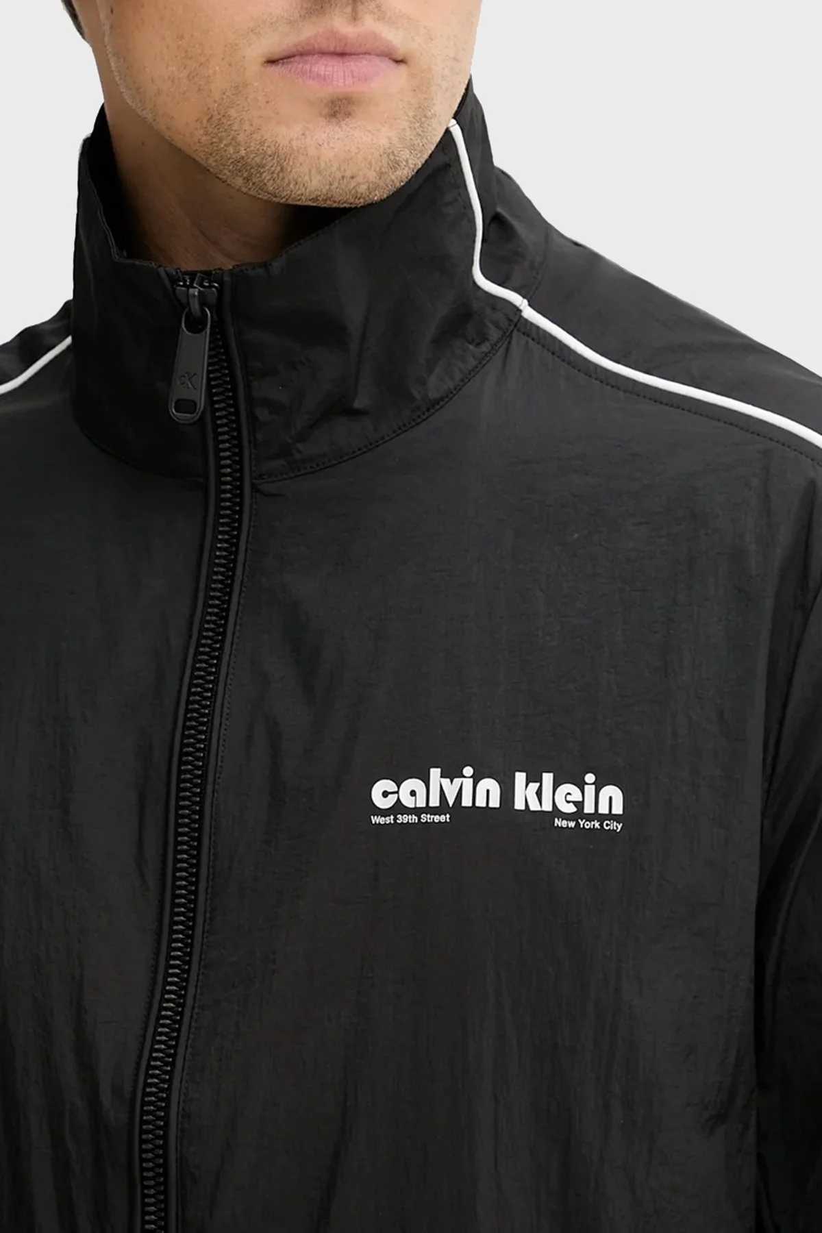 Calvin Klein Logolu Oversize Fit Dik Yaka LV04RC505GUB1 Erkek Ceket LV04RC505G UB1 SİYAH - 5
