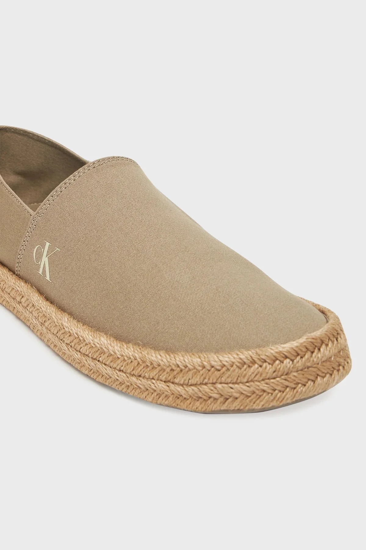 Calvin Klein Logolu Pamuk Karışımlı Hasır Detaylı YM0YM01251 AF7 Erkek Espadril YM0YM01251 AF7 BEJ - 5