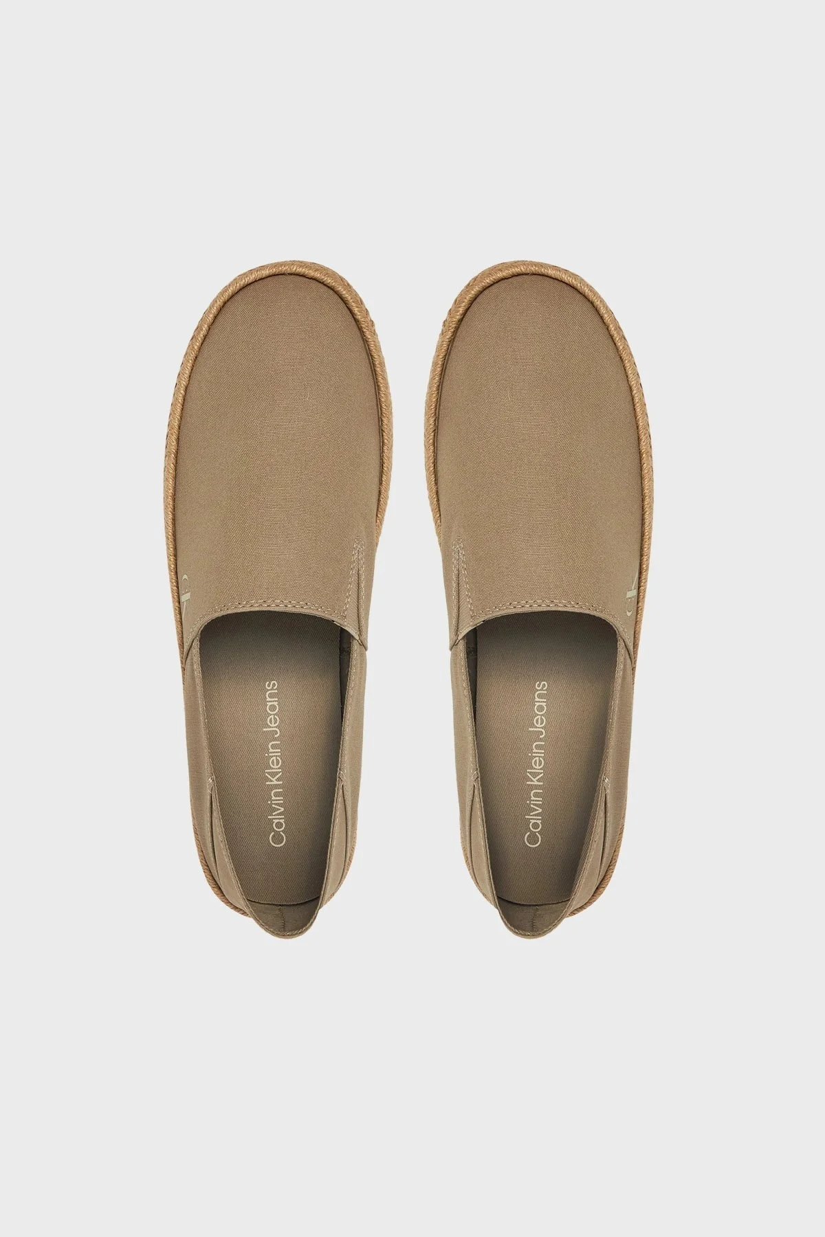 Calvin Klein Logolu Pamuk Karışımlı Hasır Detaylı YM0YM01251 AF7 Erkek Espadril YM0YM01251 AF7 BEJ - 10