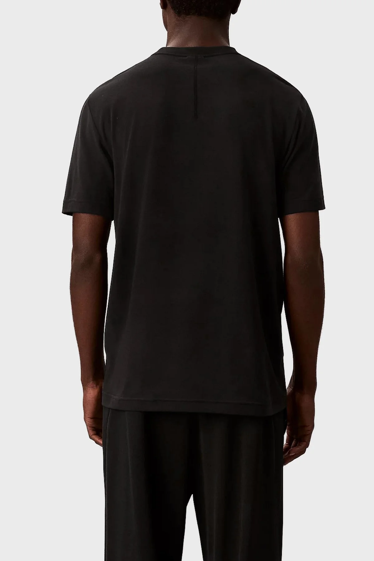 Calvin Klein Logolu Pamuk Karışımlı Regular Fit Bisiklet Yaka LVGMF5K100UB1 Erkek T Shirt LVGMF5K100 UB1 SİYAH - 2