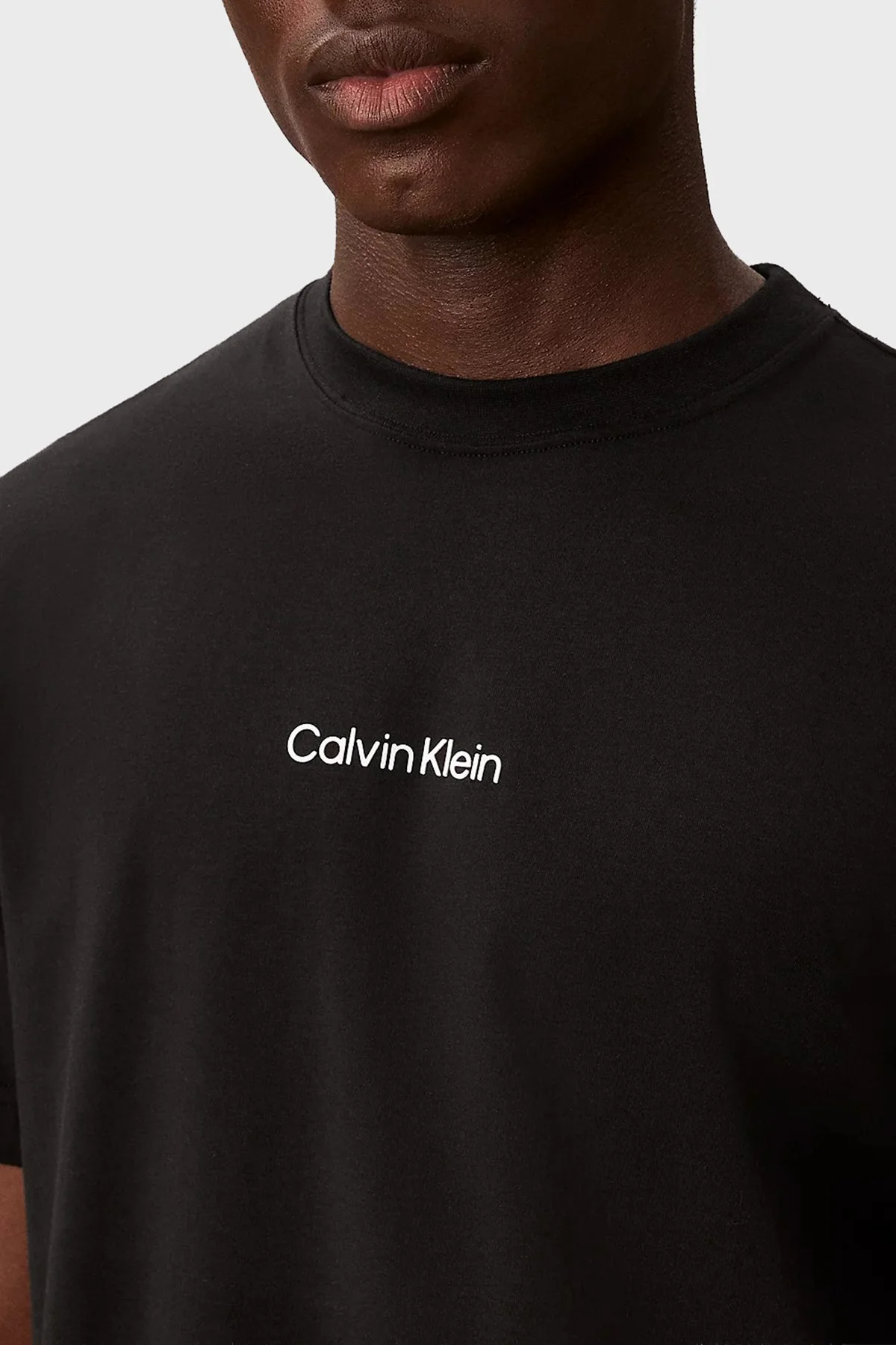 Calvin Klein Logolu Pamuk Karışımlı Regular Fit Bisiklet Yaka LVGMF5K100UB1 Erkek T Shirt LVGMF5K100 UB1 SİYAH - 4