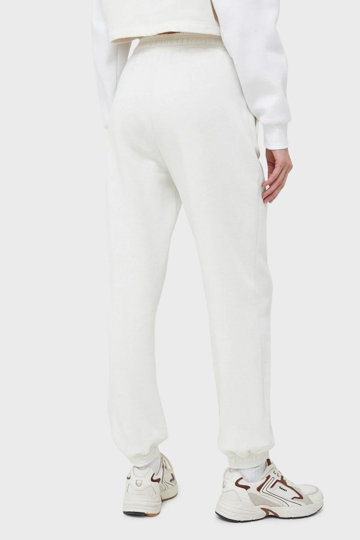 Calvin Klein Logolu Pamuk Karışımlı Relaxed Fit Jogger Bayan Pantolon J20J220265 YBI BEYAZ - 4