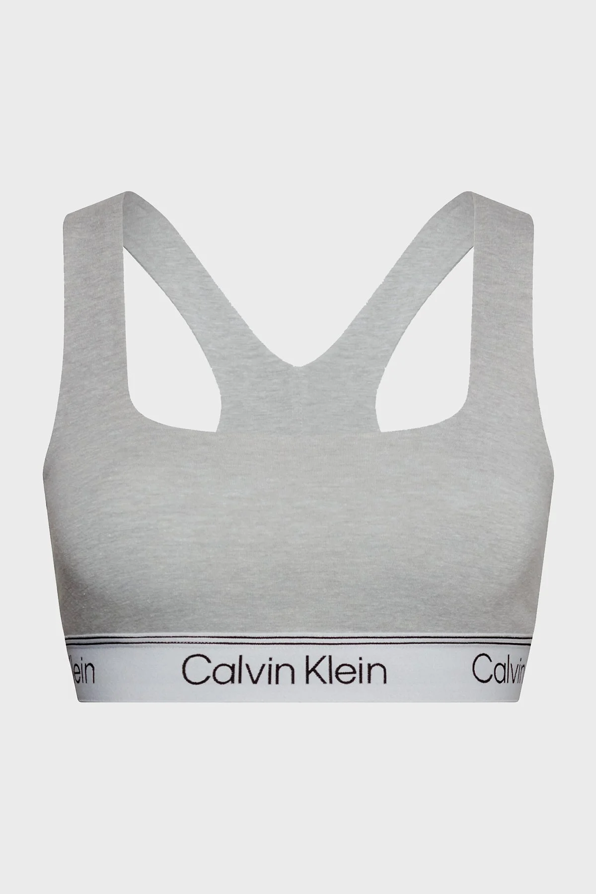 Calvin Klein Logolu Pamuk Karışımlı Serin ve Kuru Tutan Esnek Spor 000QF7185EP7X Bayan Sütyen 000QF7185E P7X GRİ - 4