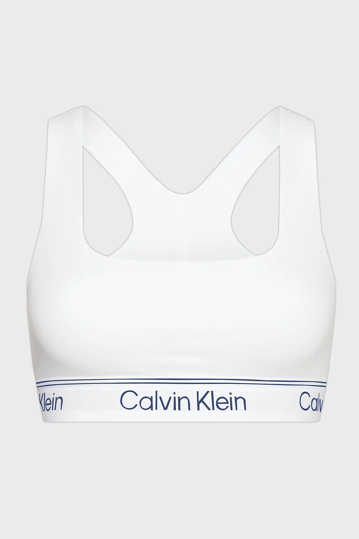 Calvin Klein Logolu Pamuk Karışımlı Serin ve Kuru Tutan Esnek Spor Bayan Sütyen 000QF7185E 100 BEYAZ - 5