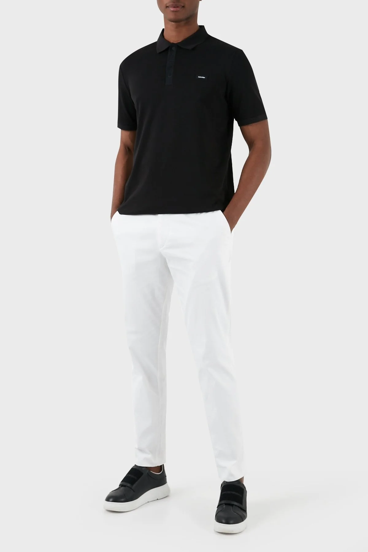Calvin Klein Logolu Pamuk Karışımlı Slim Fit K10K112470BEH Erkek Polo Yaka T Shirt K10K112470 BEH SİYAH - 4