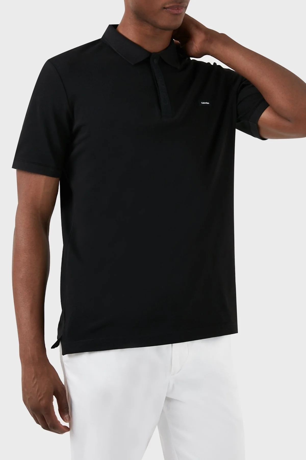 Calvin Klein Logolu Pamuk Karışımlı Slim Fit K10K112470BEH Erkek Polo Yaka T Shirt K10K112470 BEH SİYAH - 6