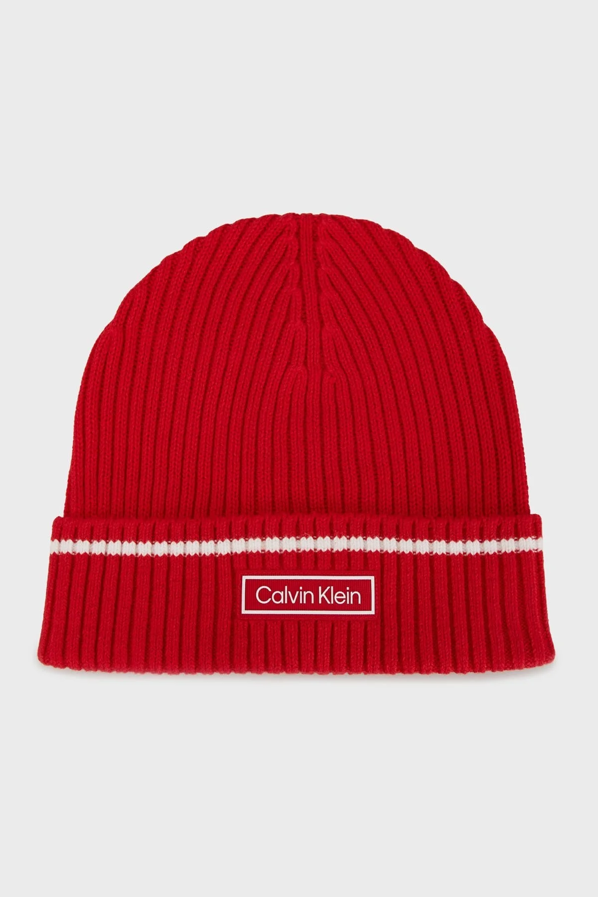 Calvin Klein Logolu Pamuk ve Kaşmir Karışımlı LV04D8054GXMD Erkek Bere LV04D8054G XMD BORDO - 1