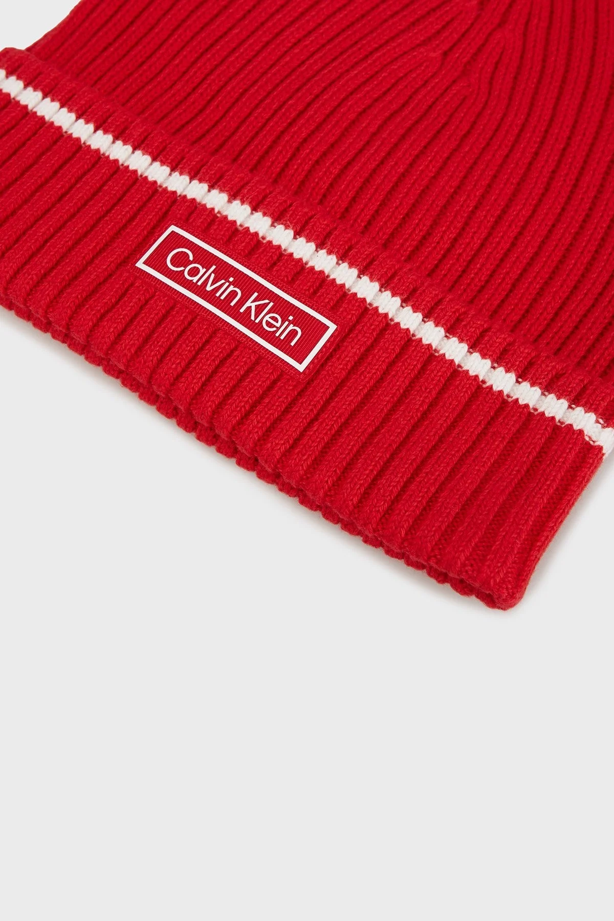 Calvin Klein Logolu Pamuk ve Kaşmir Karışımlı LV04D8054GXMD Erkek Bere LV04D8054G XMD BORDO - 3