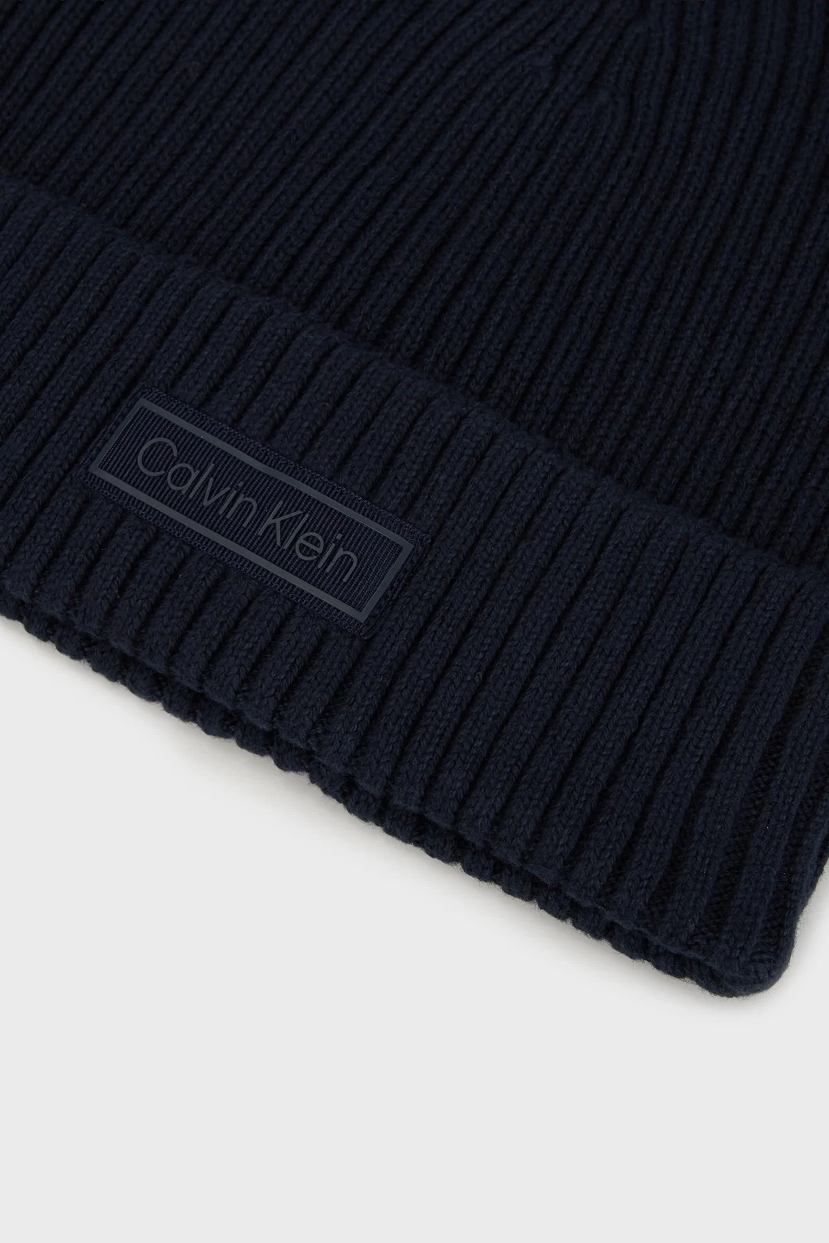 Calvin Klein Logolu Pamuk ve Kaşmir Karışımlı Örme LV04D8053GCEF Erkek Bere LV04D8053G CEF LACİVERT - 3